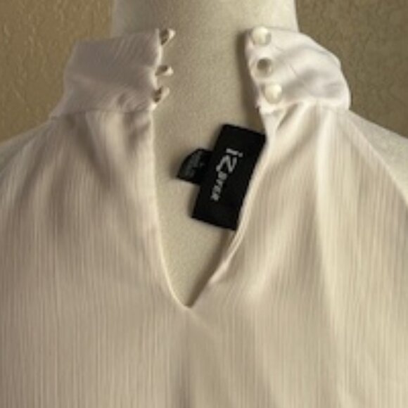 IZ Byer Large sleeveless halter top. Vibrant turquoise, blue, yellow, black. - Picture 5 of 5